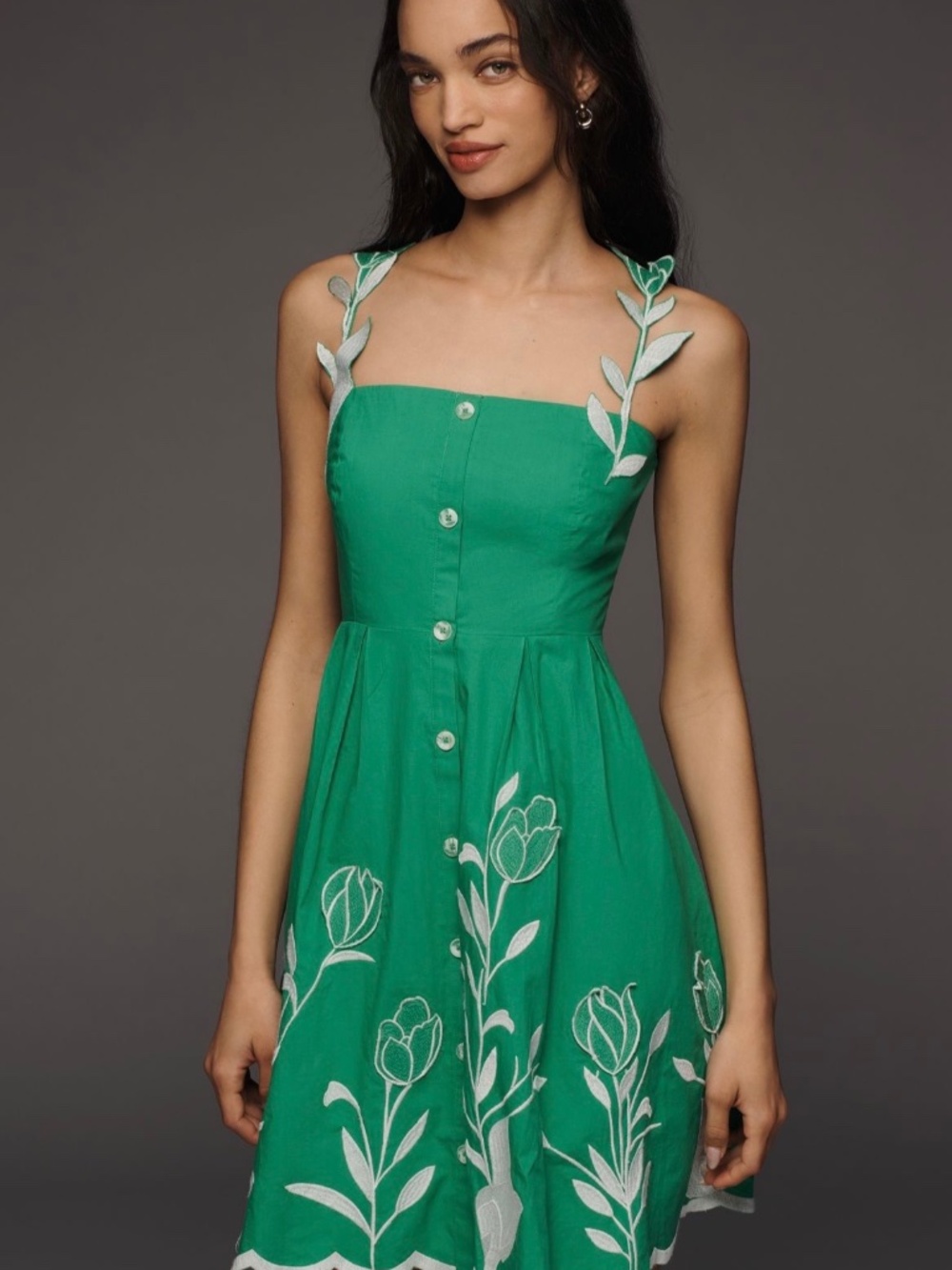 Anthropologie Maeve 3D Floral Sleeveless Midi Dress 2x NWT